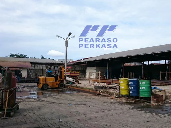 kondisi awal lokasi pengeboran pondasi borpile konstruksi pabrik medan