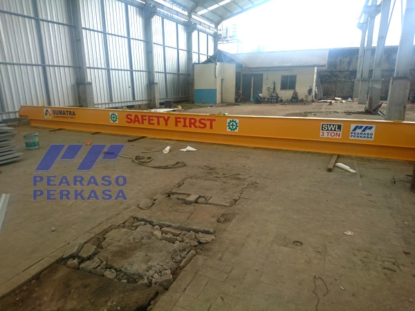 finishing single girder pemasangan marking sumatera trafo